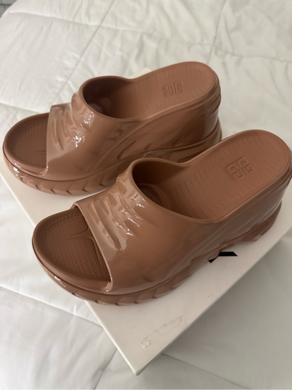 Givenchy Clay Marshmallow Wedge Slides